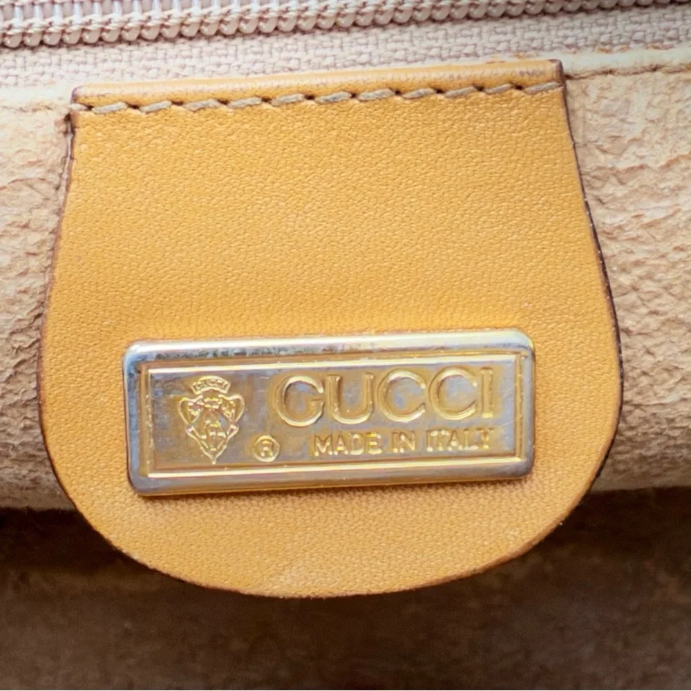 GUCCI Vintage Micro GG Canvas Shoulder Bag PVC Leather Beige - Picture 8 of 16